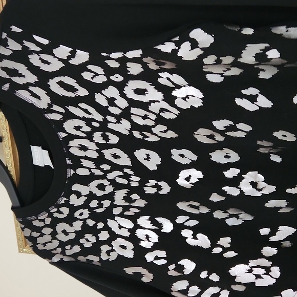 Black Leopard Print Sweater With Pockets Tunic Contemporary Medium Career - Picture 6 of 10